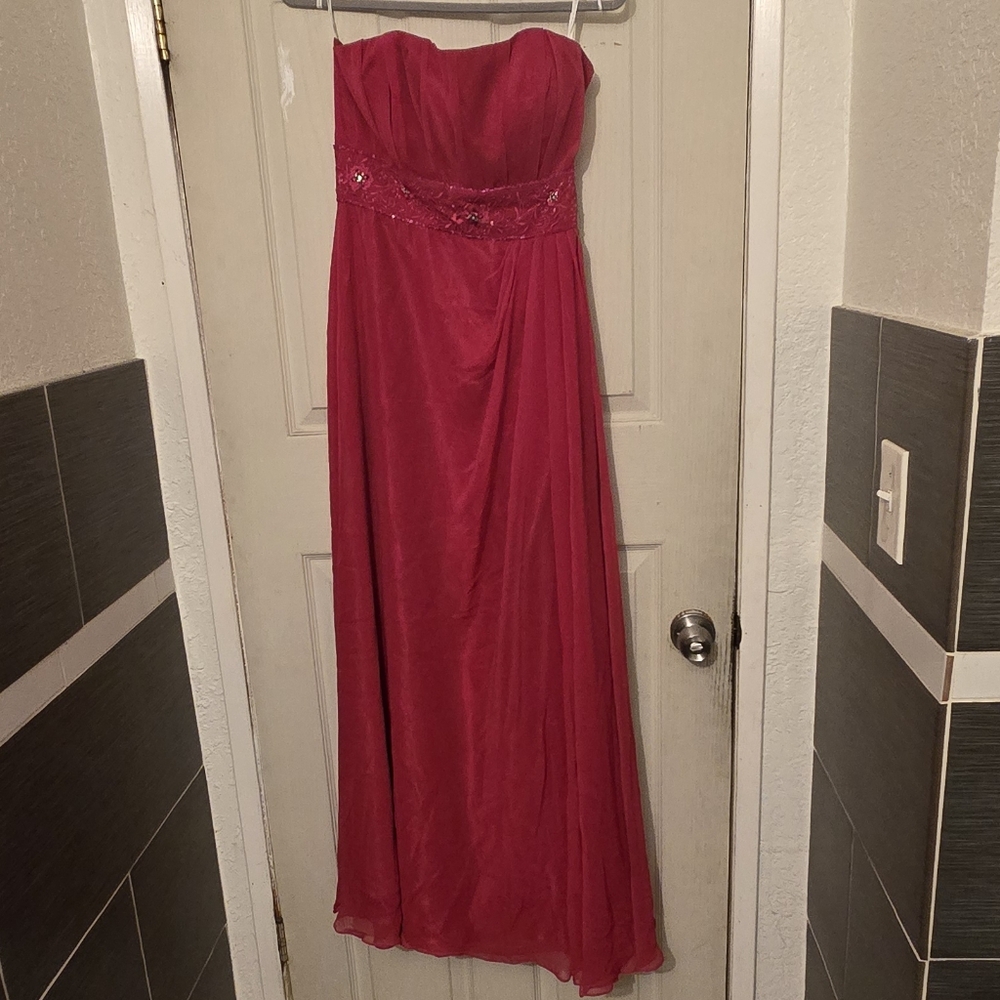 NWO Juliet Fashion Milex Hot Red Formal Dress Rhinestones Evening Size Large